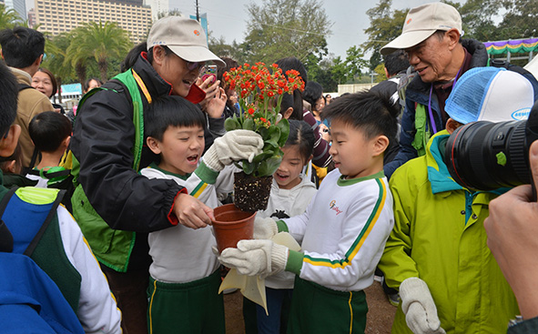 赛马会学童镶嵌花坛 活动花絮